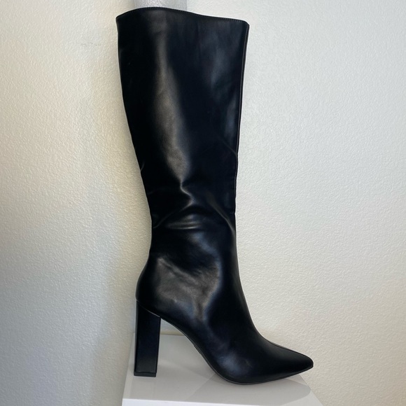 NWB Wild Pair Black Knee-High Block Heel Boots Size 10 - Picture 4 of 14